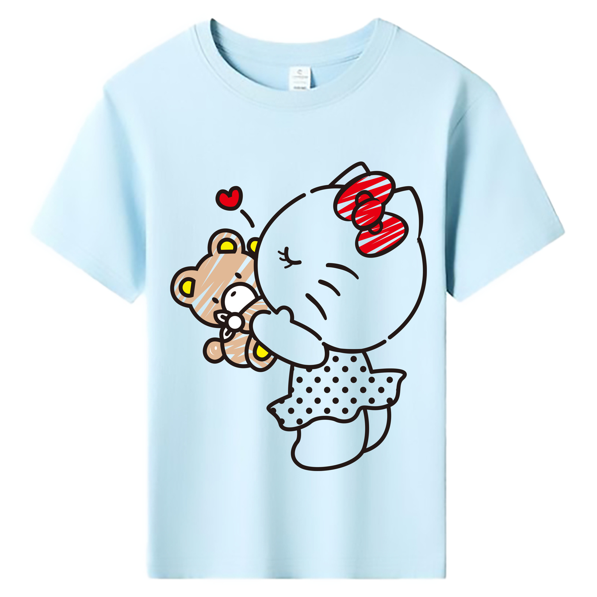 （画像用） Hello Kitty ハローキティ 綿100％キッズTシャツ（フロントプリント）